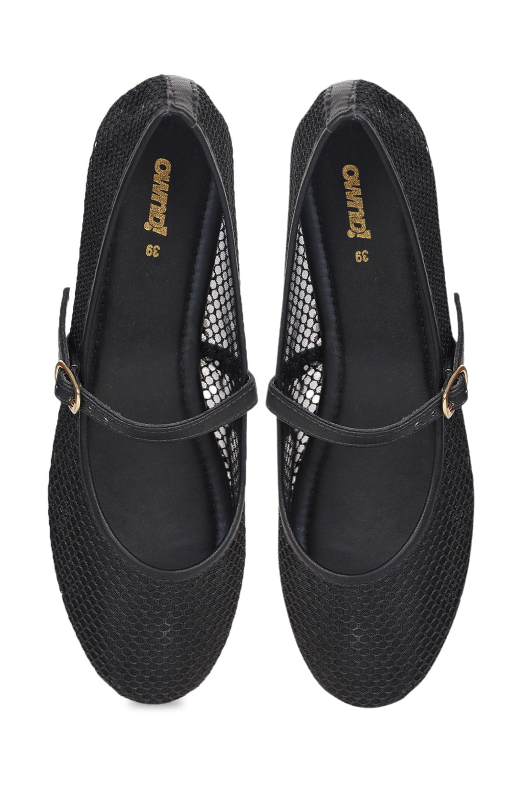 Black Self Design Mary Jane for Women - Image 6