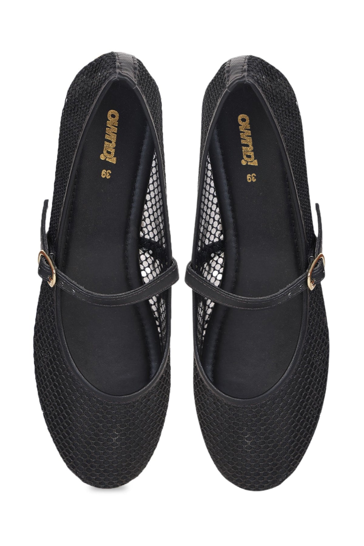 Black Self Design Mary Jane for Women - Image 6