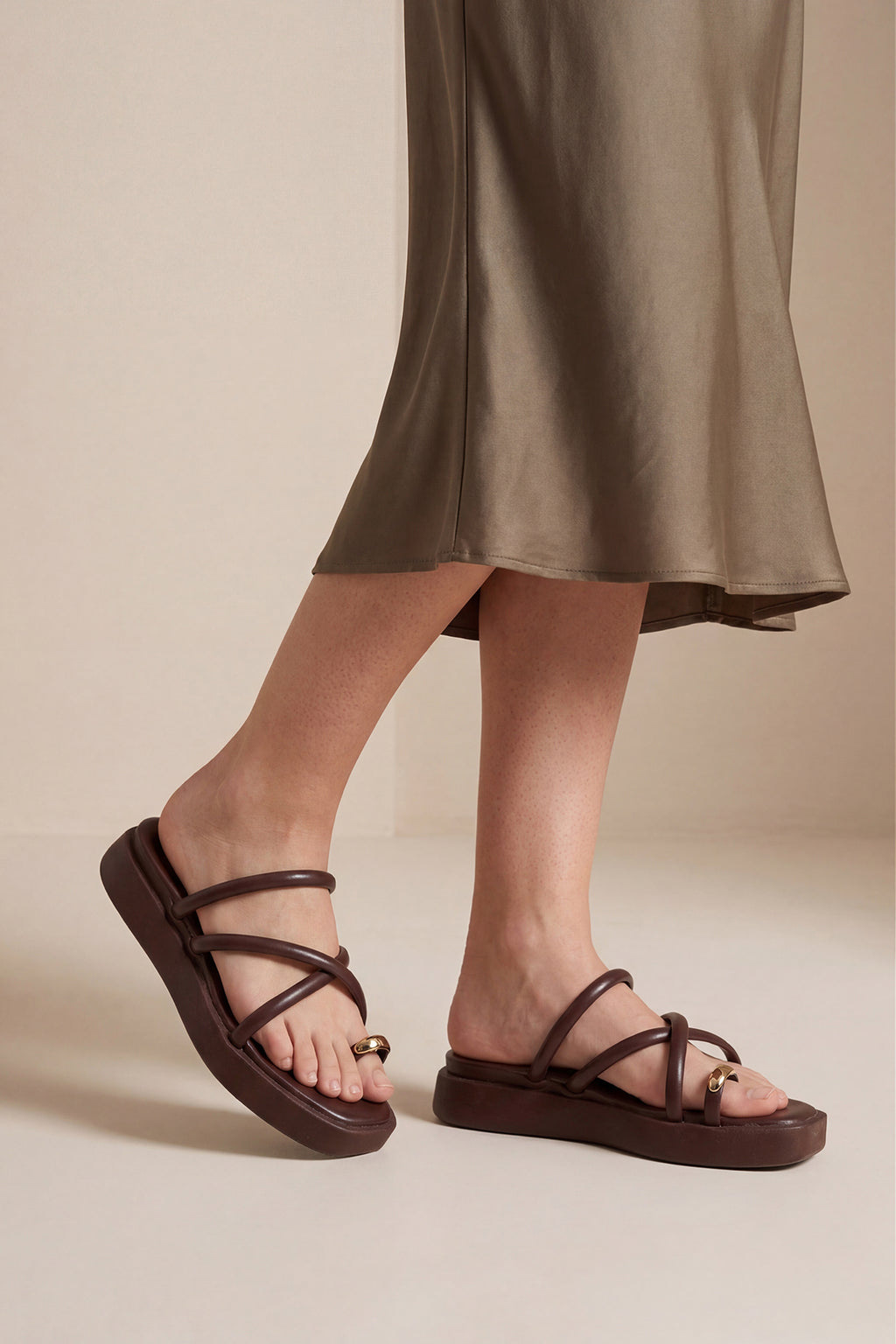 Brown Platform Sandals For Women - Image 1