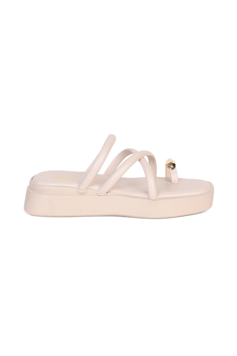 Off White Platform Sandals For Women - Image 2