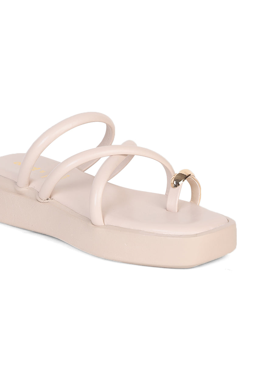 Off White Platform Sandals For Women - Image 3