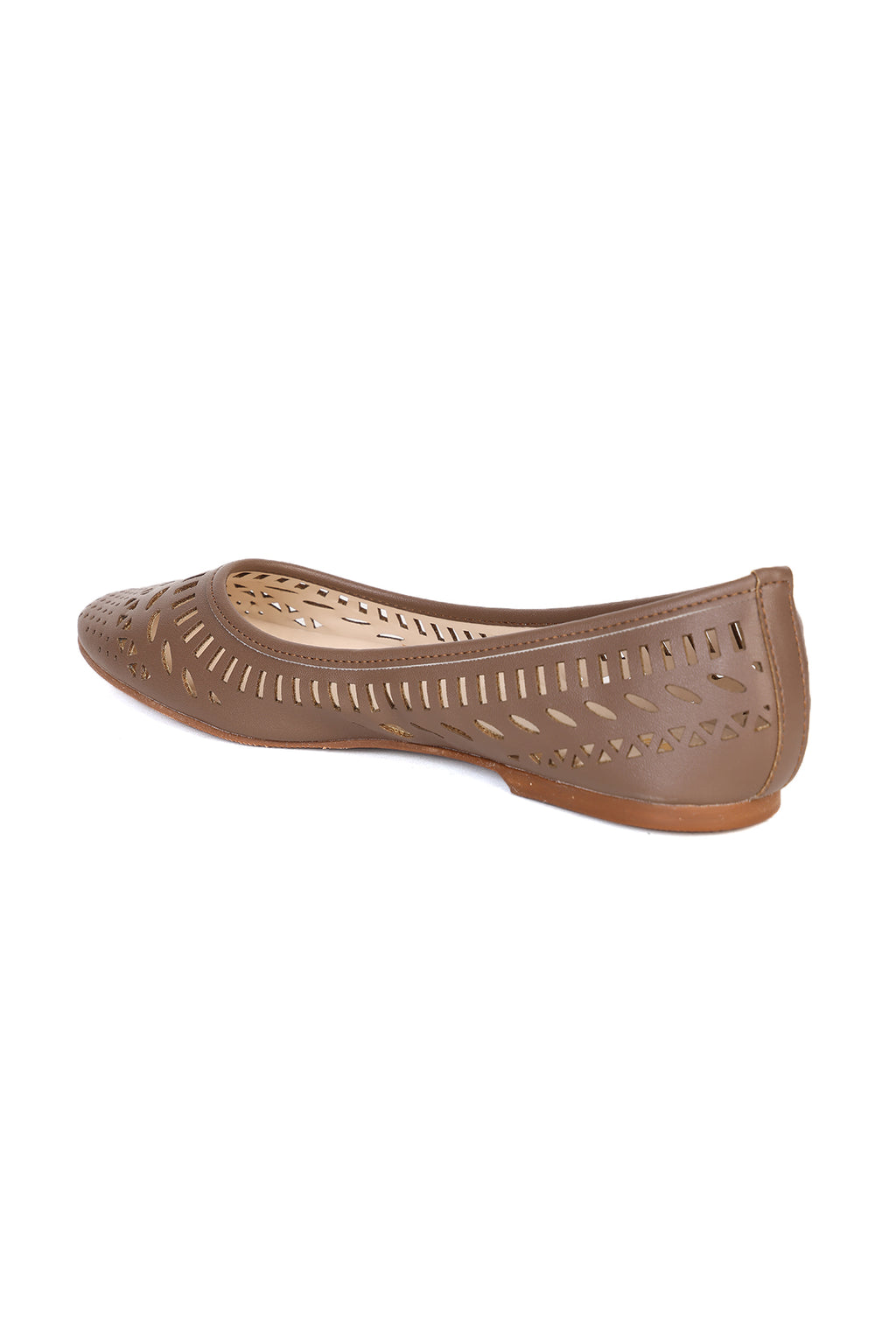 Brown Solid Ballerinas for Women - Image 4