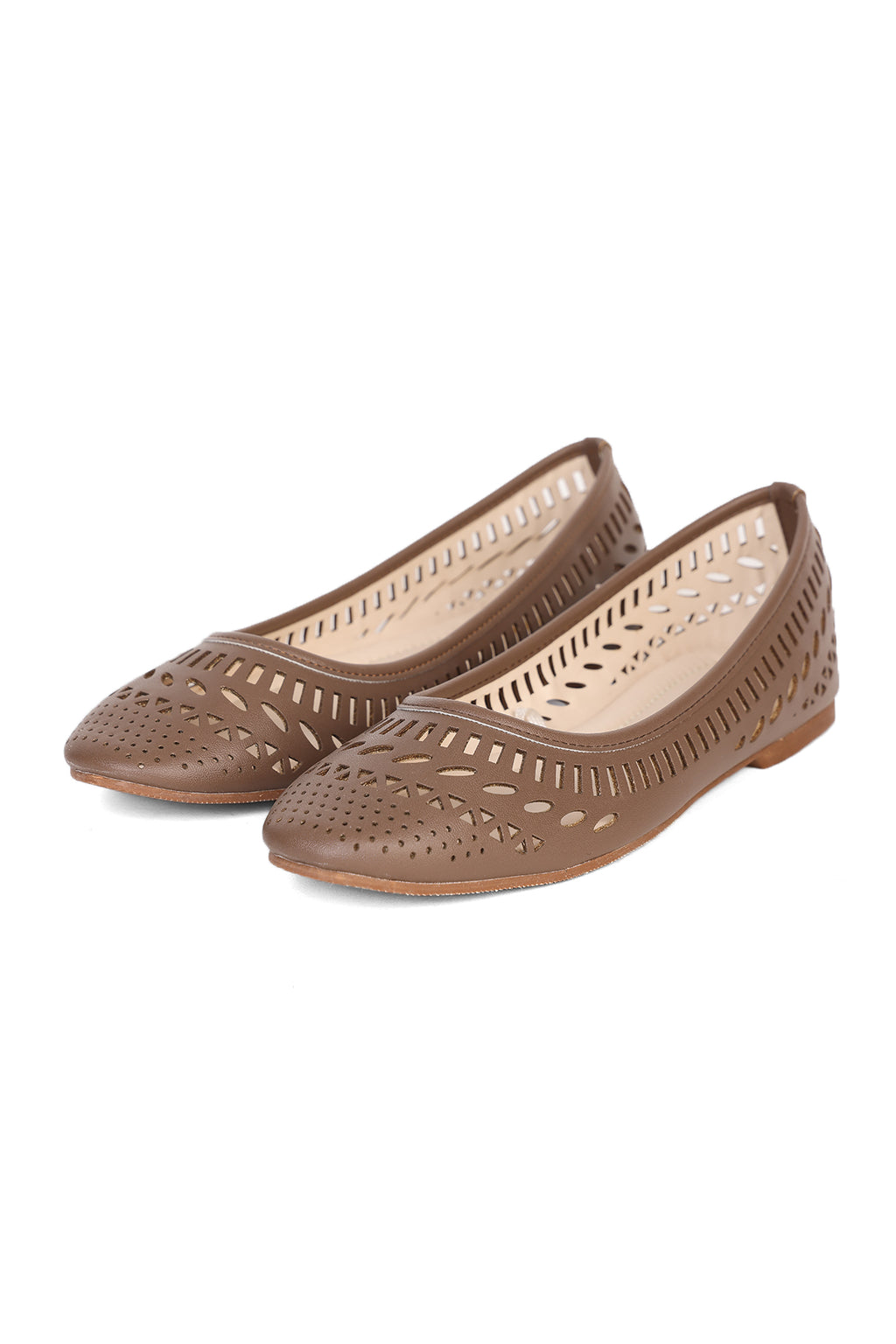 Brown Solid Ballerinas for Women - Image 5
