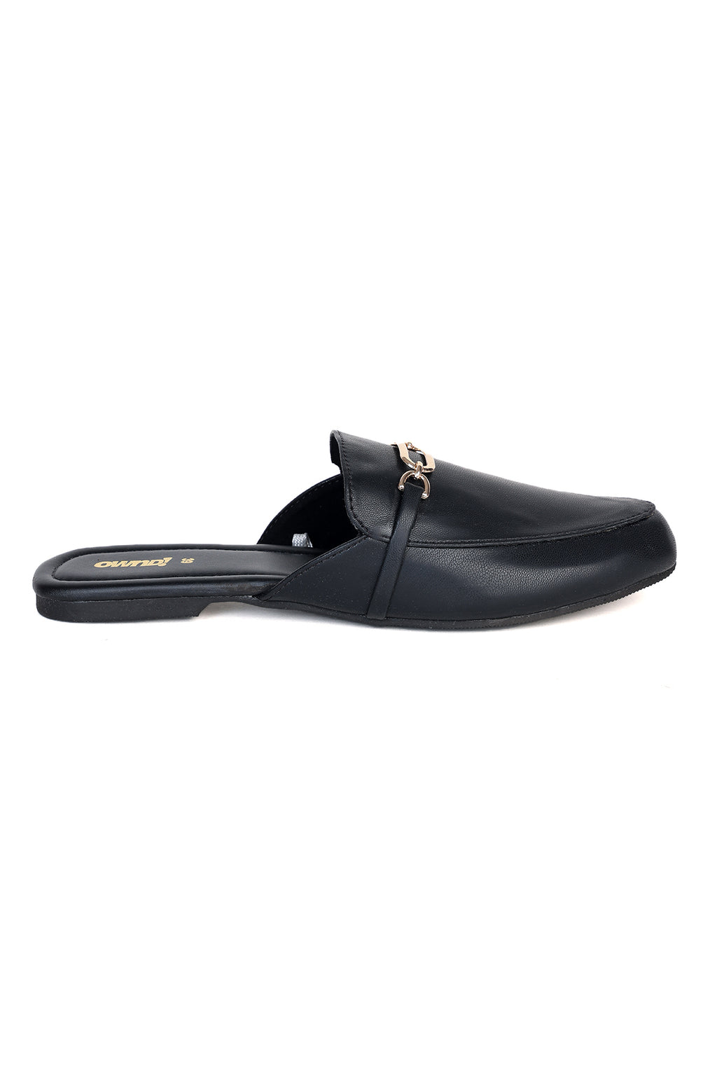 Black Solid Mules for Women - Image 2