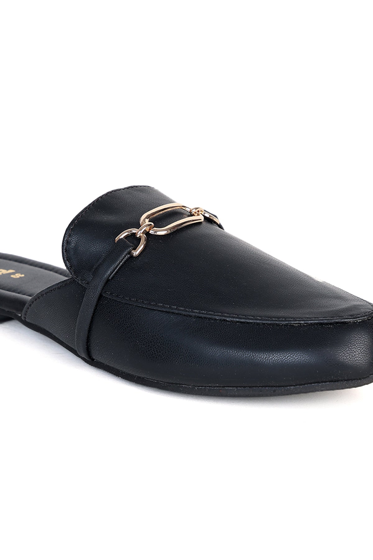 Black Solid Mules for Women - Image 3