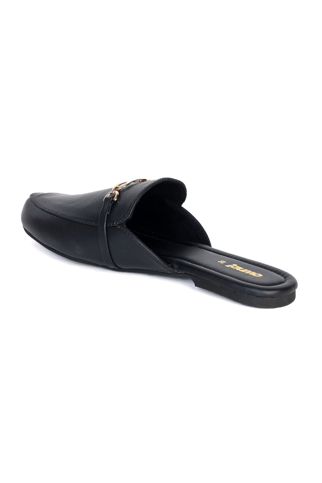 Black Solid Mules for Women - Image 4