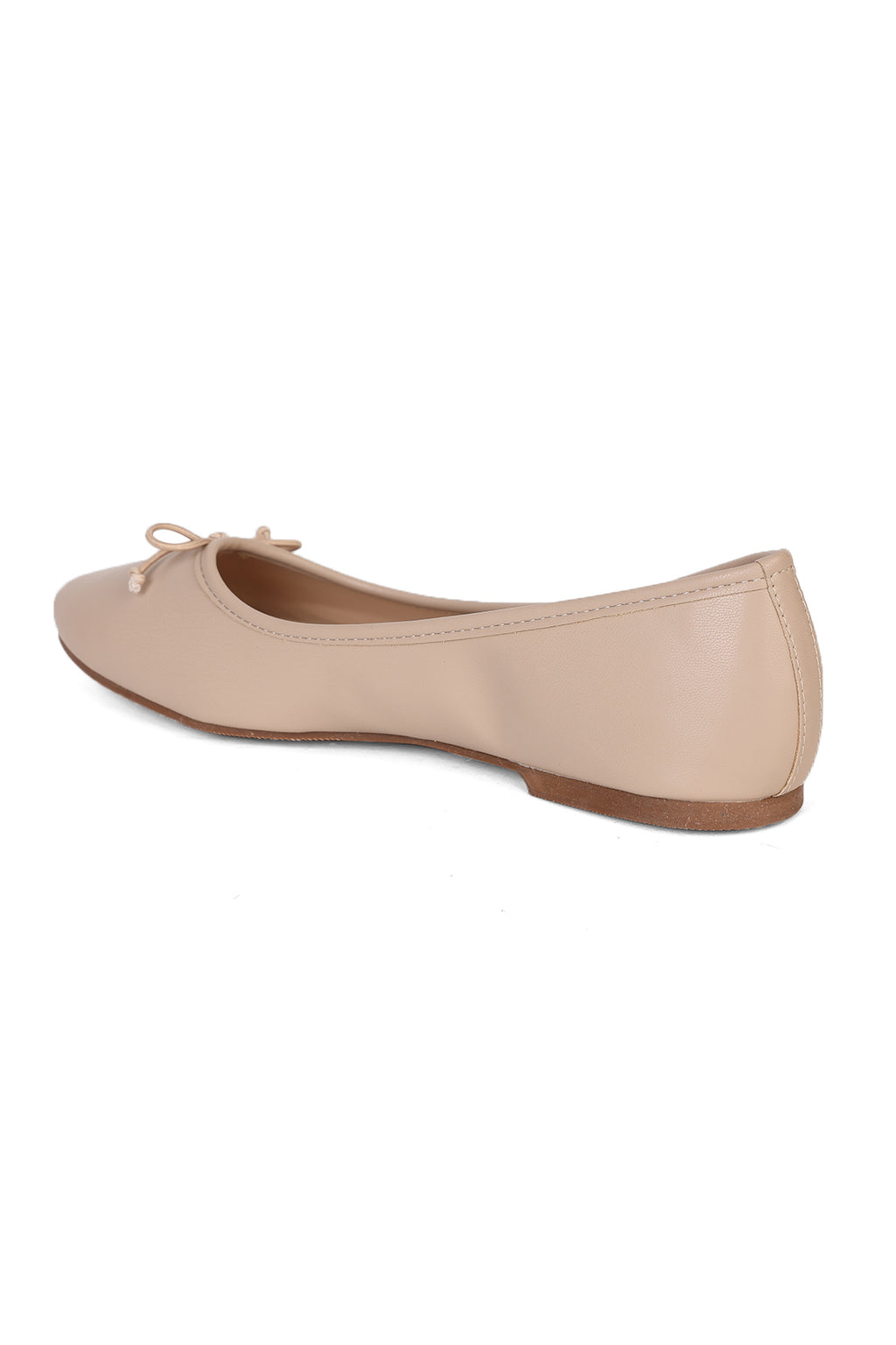 Beige Slip On Bow Ballerinas for Women - Image 4