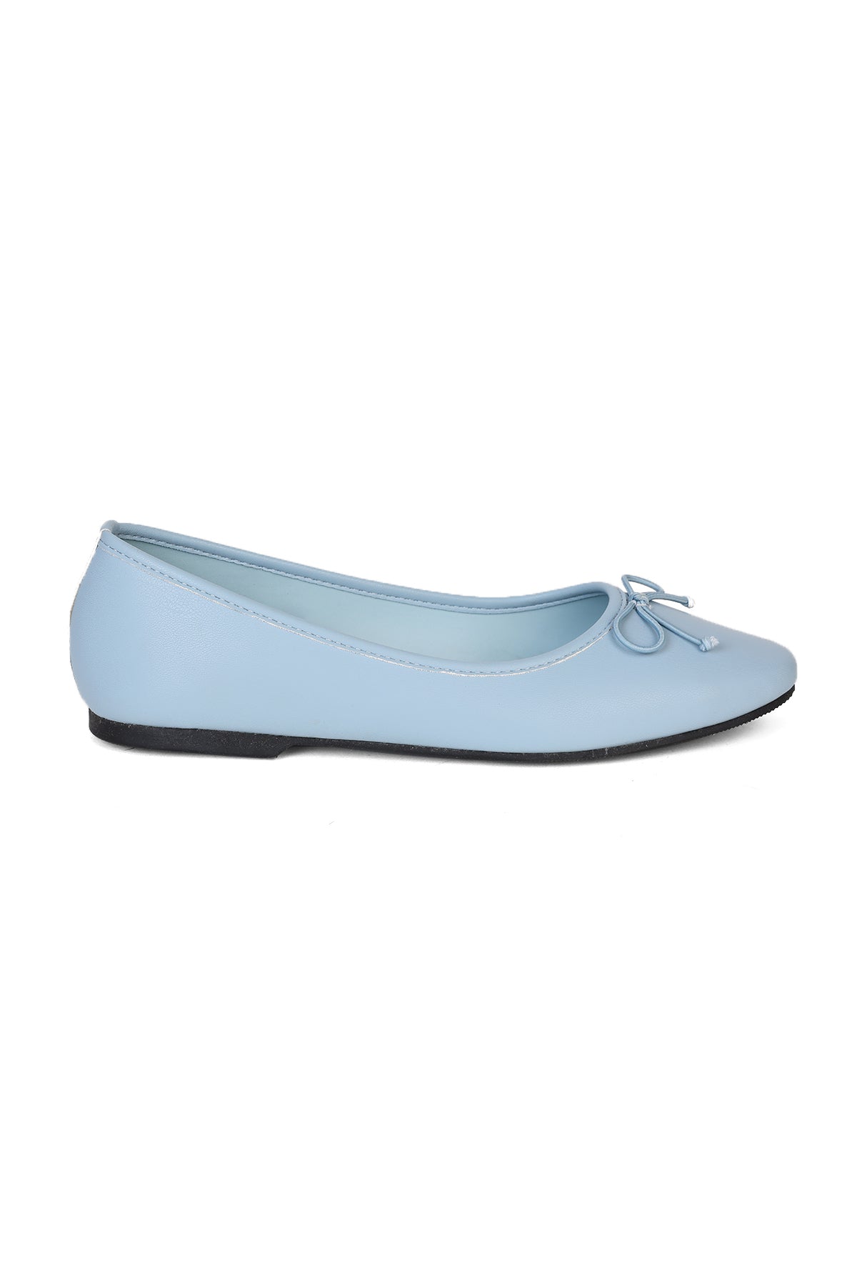 Light Blue Slip On Bow Ballerinas for Women - Image 2