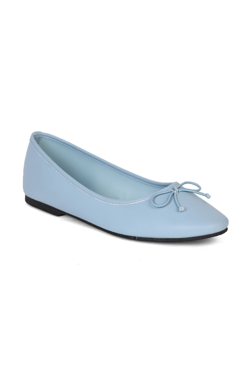 Light Blue Slip On Bow Ballerinas for Women - Image 3