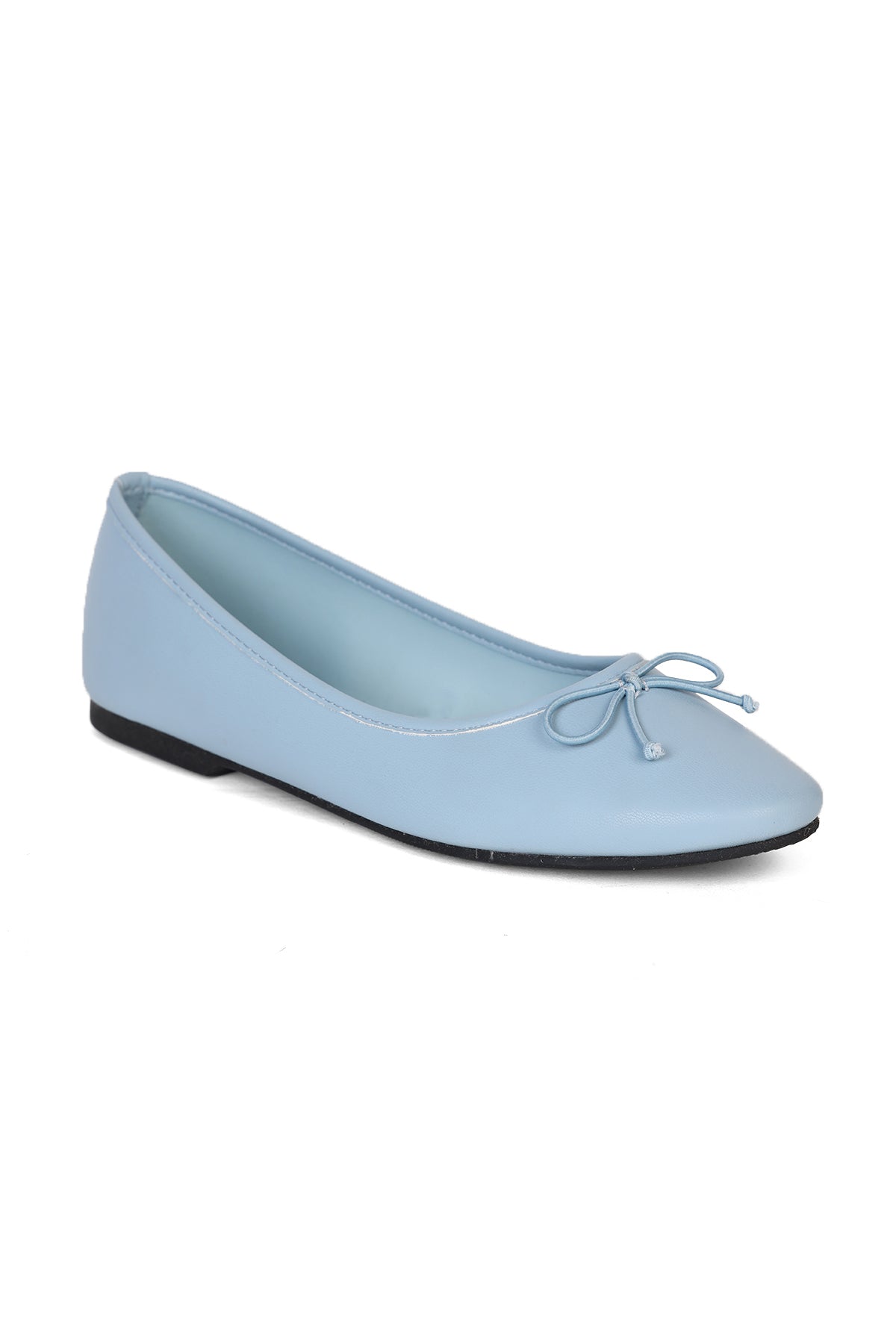 Light Blue Slip On Bow Ballerinas for Women - Image 3