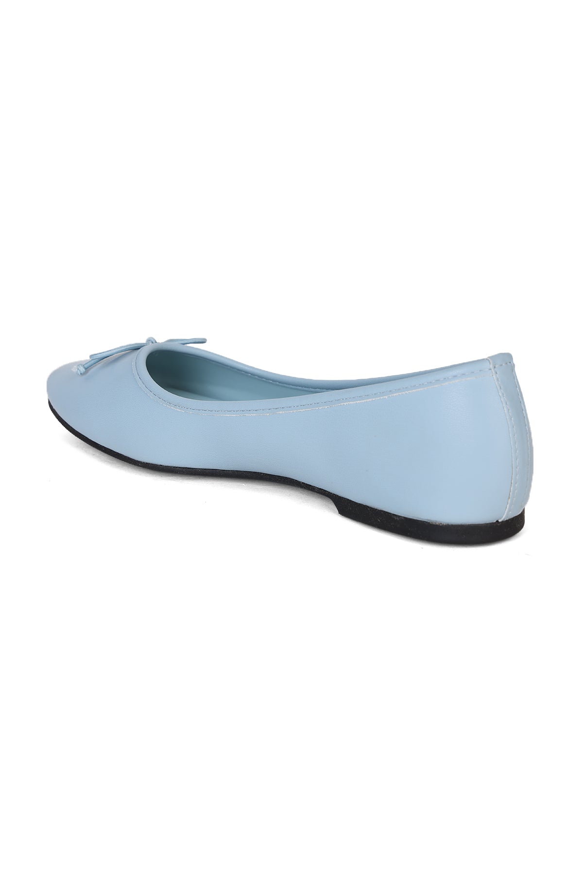 Light Blue Slip On Bow Ballerinas for Women - Image 4
