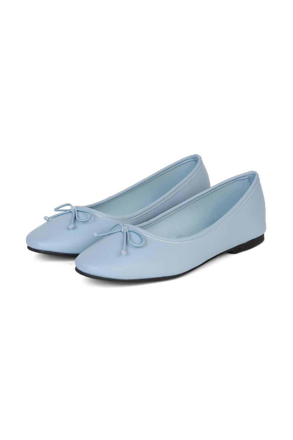 Light Blue Slip On Bow Ballerinas for Women - Image 5