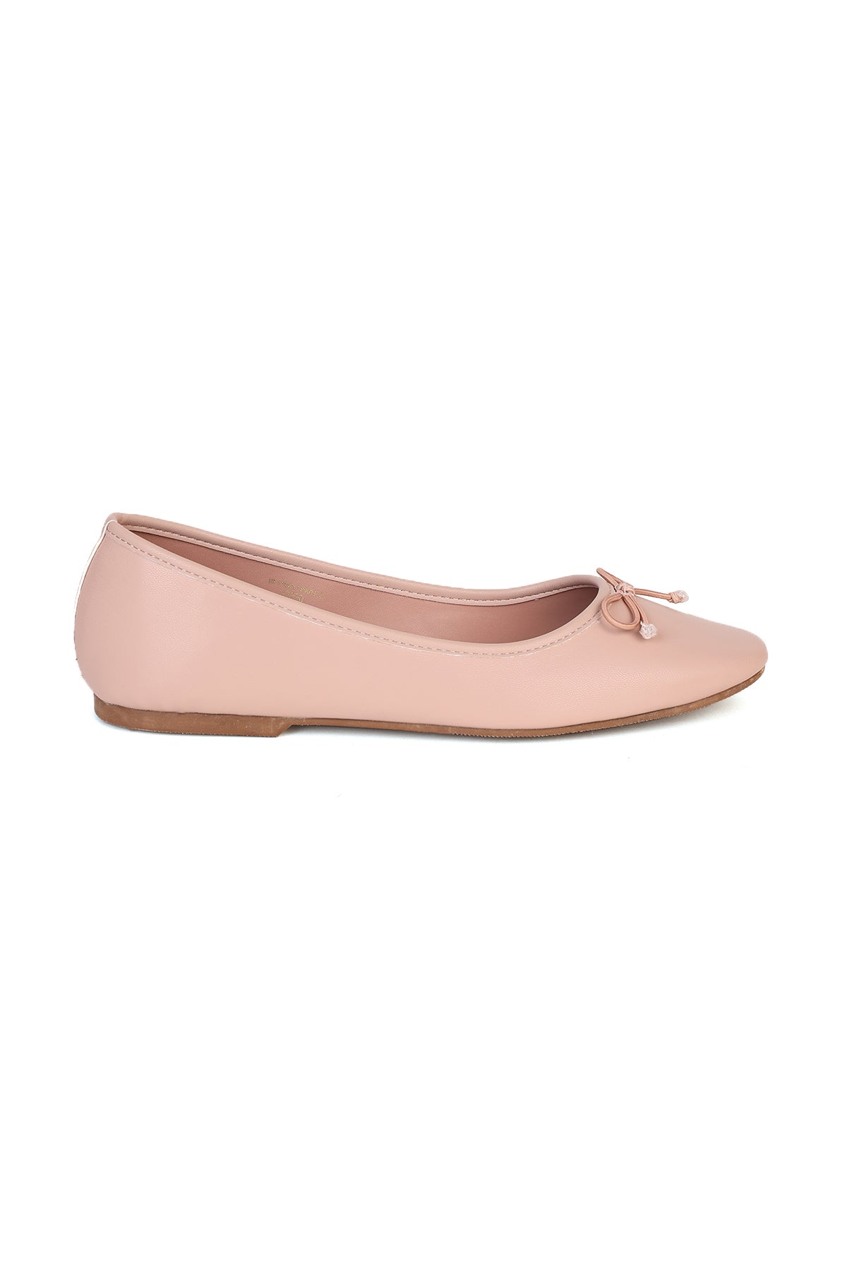 Peach Slip On Bow Ballerinas for Women - Image 2