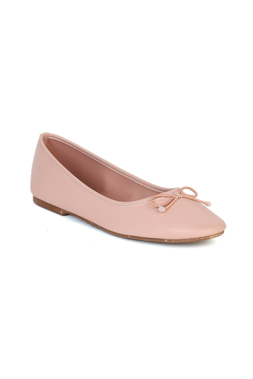 Peach Slip On Bow Ballerinas for Women - Image 3