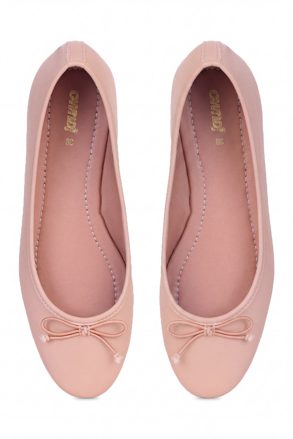 Peach Slip On Bow Ballerinas for Women - Image 6