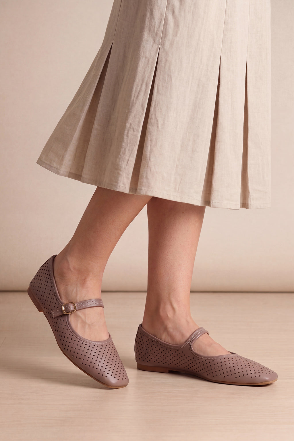 Brown Mary Jane Ballerinas for Women - Image 1