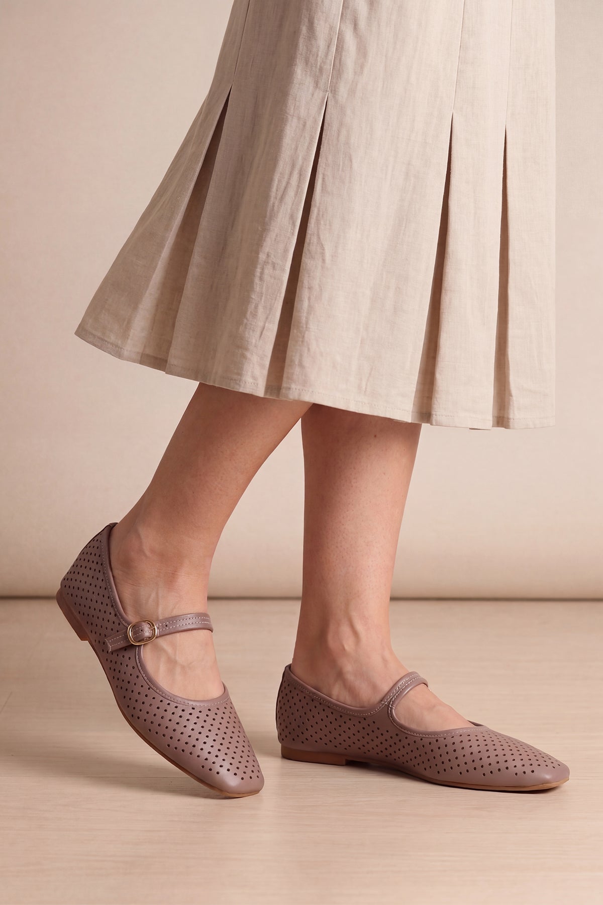 Brown Mary Jane Ballerinas for Women - Image 1