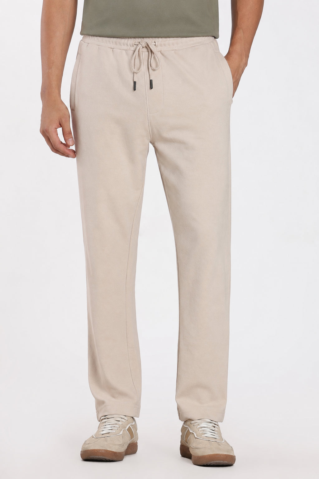 Beige 3 Pocketed Regular Fit Track Pant For Men - Image 2