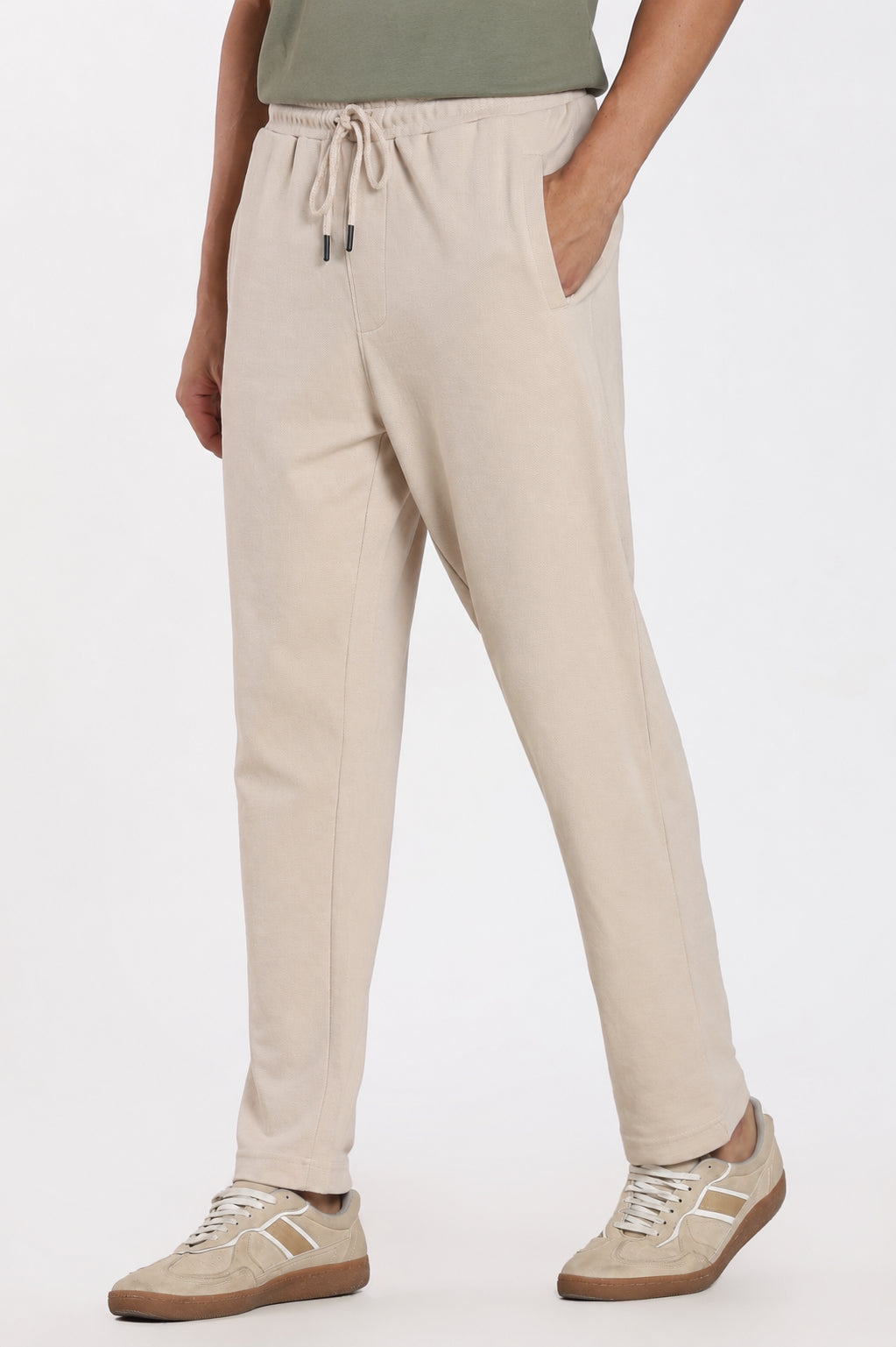 Beige 3 Pocketed Regular Fit Track Pant For Men - Image 4