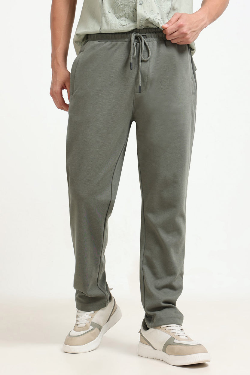 Olive Solid Regular Fit Joggers For Men - Image 2