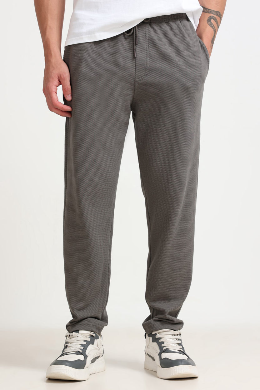 Grey Solid Regular Fit Joggers For Men - Image 2