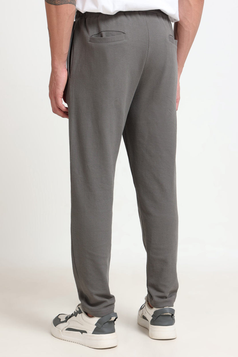 Grey Solid Regular Fit Joggers For Men - Image 4