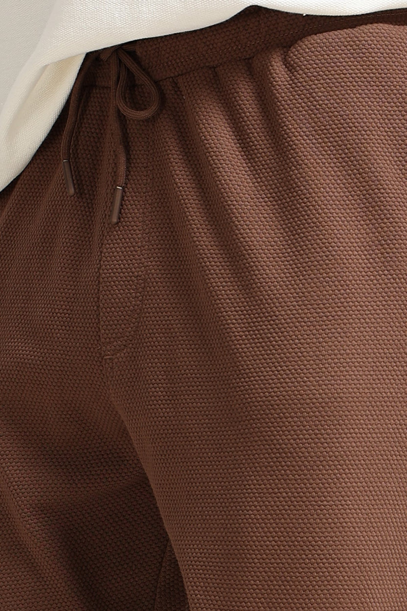 Brown Solid Regular Fit Track Pant For Men - Image 3