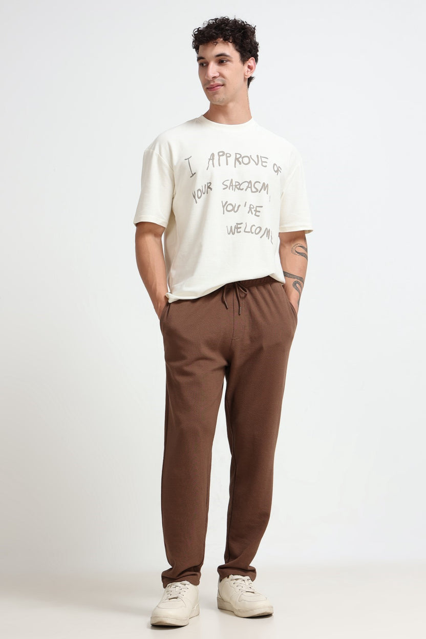 Brown Solid Regular Fit Track Pant For Men - Image 5