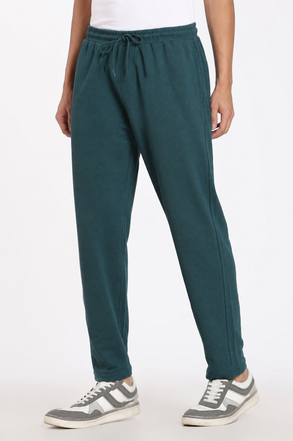 Teal Solid Regular Fit Joggers for Men - Image 4