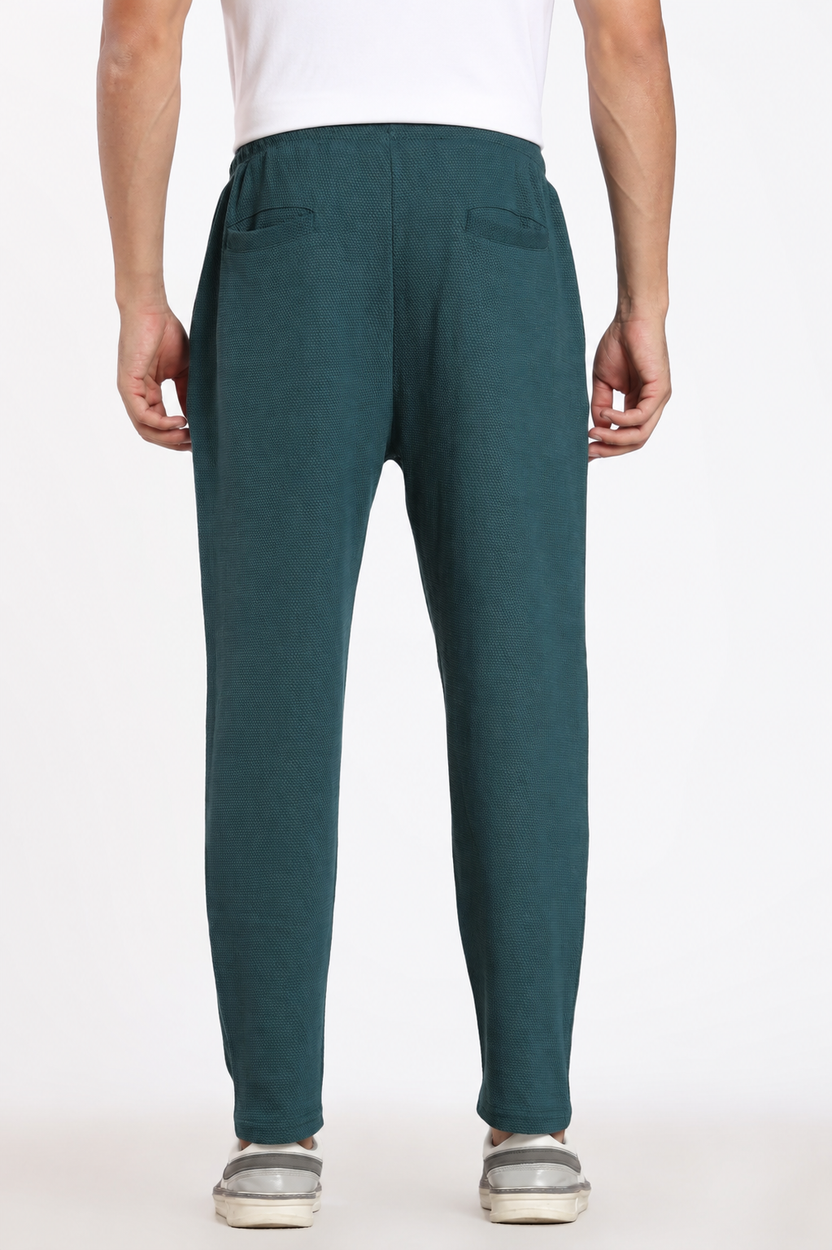 Teal Solid Regular Fit Joggers For Men - Image 5