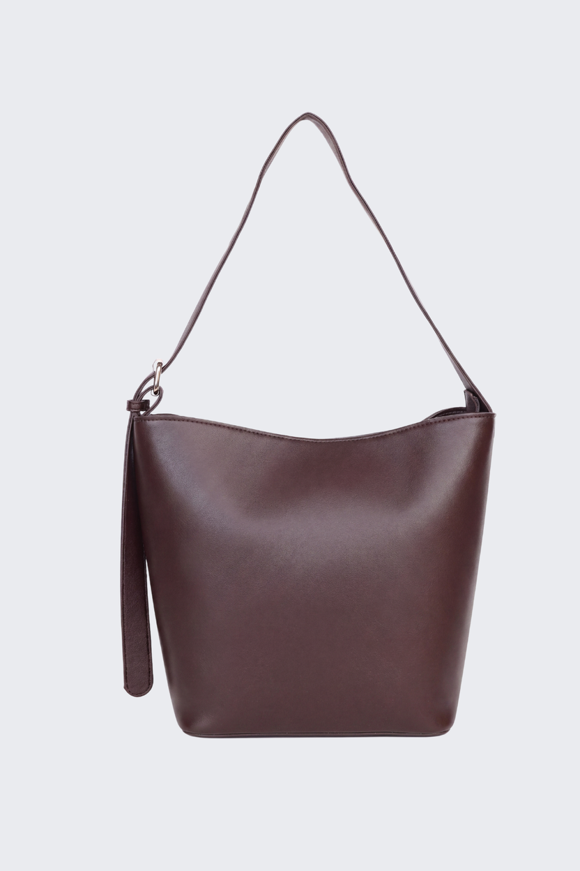 Brown Solid Tote Bag For Women - Image 5