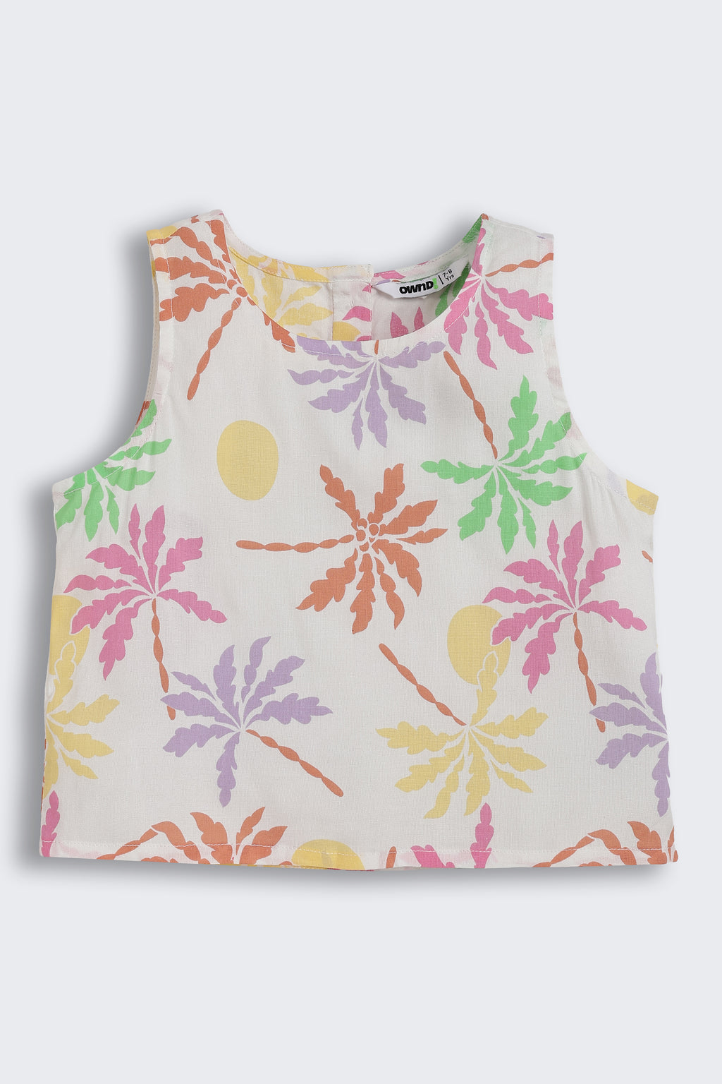 Multi-coloured Tree Printed Regular Fit Co-ord Set for Girls - Image 3