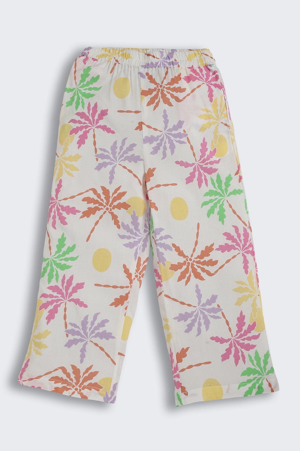 Multi-coloured Tree Printed Regular Fit Co-ord Set for Girls - Image 5