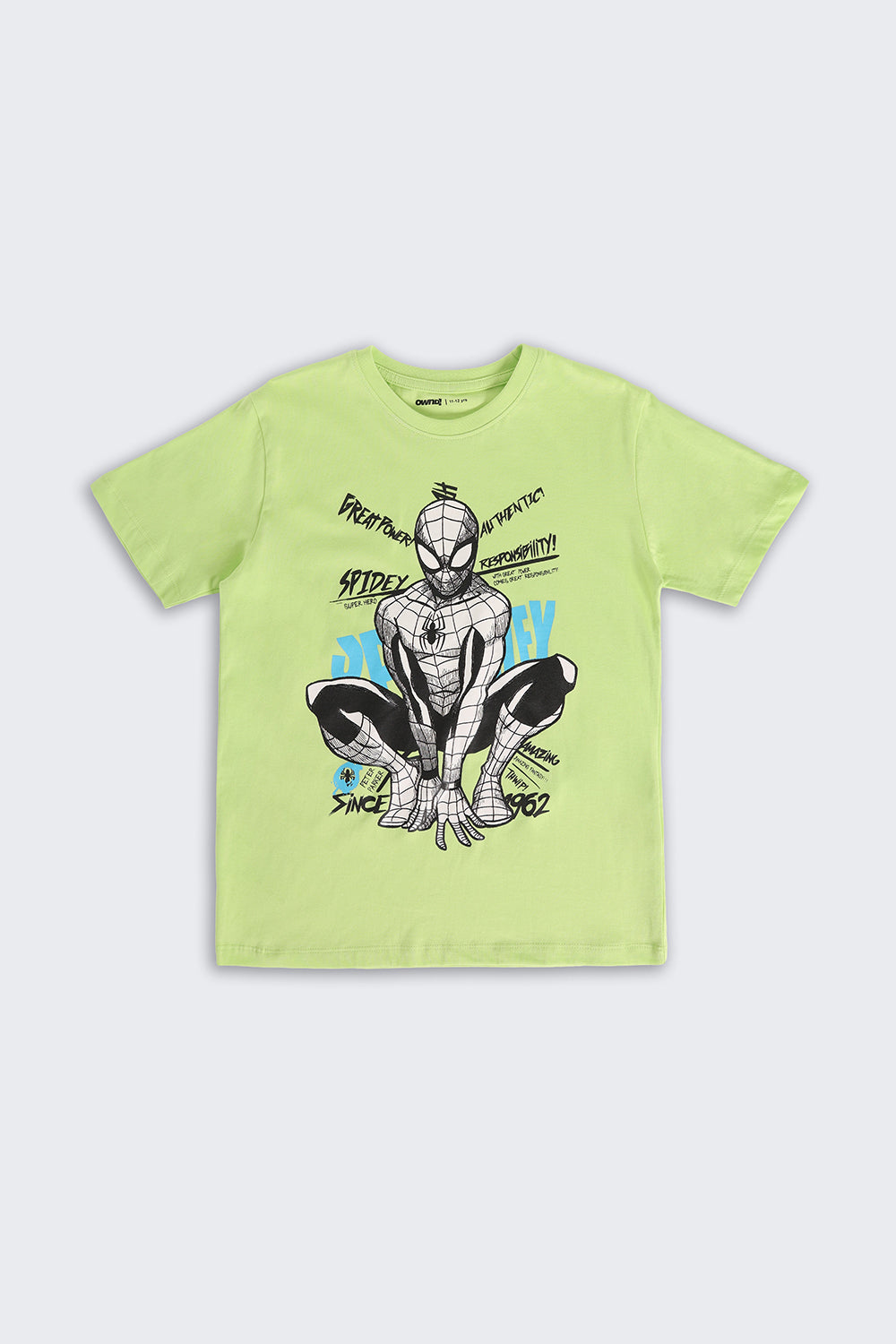 Lime Spiderman Graphic Regular Fit Co-ord Set for Tweens Boys - Image 3