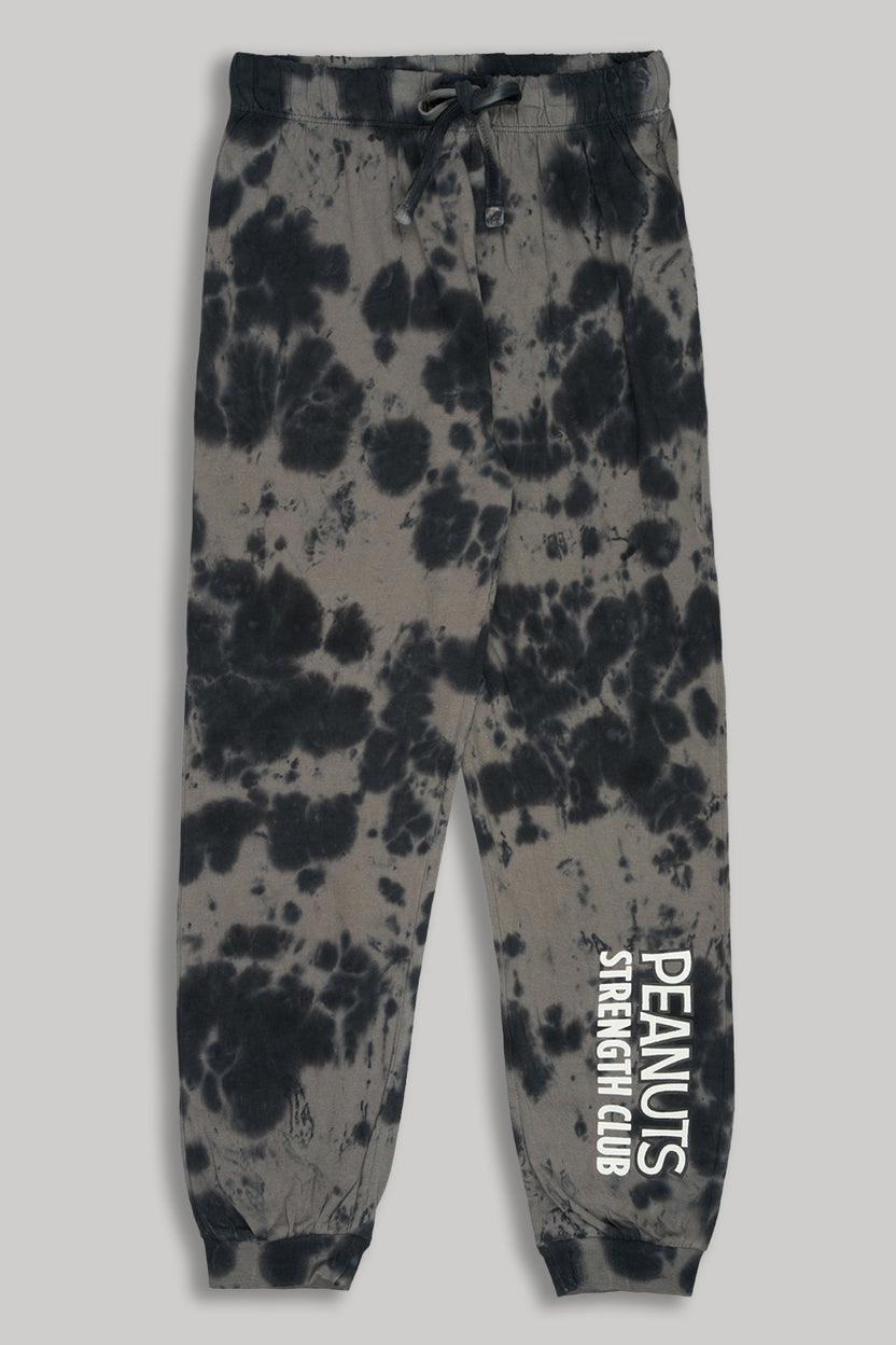 Black Tie- Dye Snoopy Printed Regular Fit Night Suit for Tweens Boys - Image 3