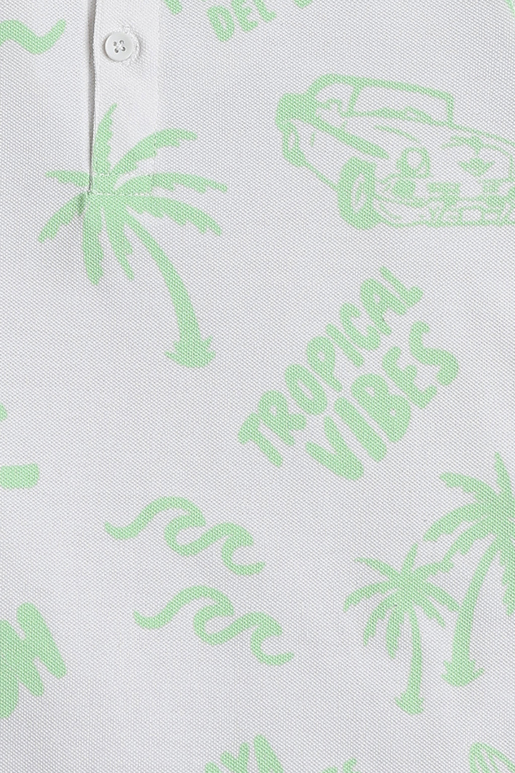 Light Green Patterned Regular Fit Polos for Boys - Image 6