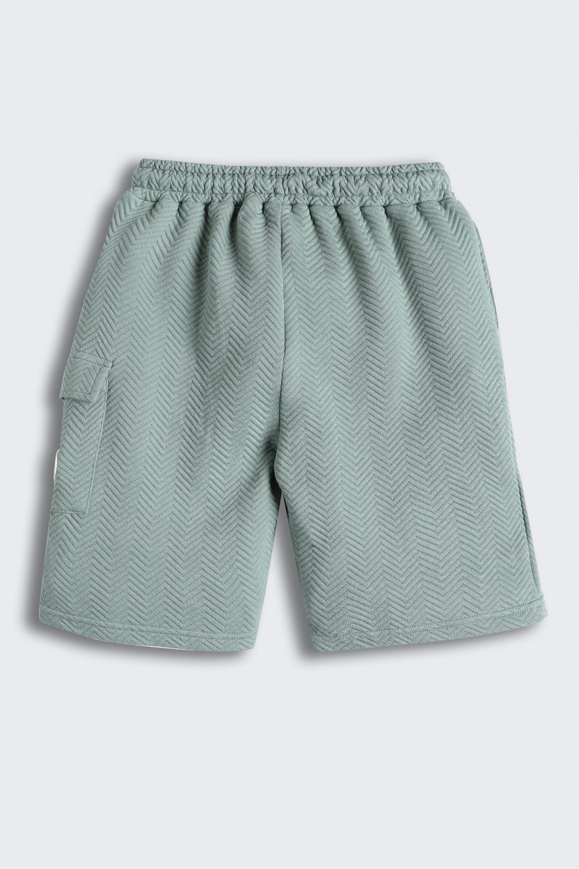Green 3 Pocketed Regular Fit Bermuda Shorts For Boys - Image 3