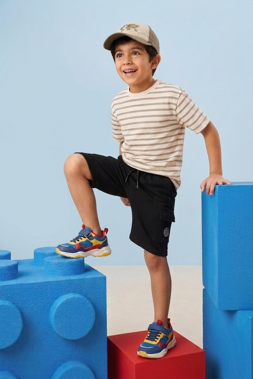 Black Regular Fit Shorts for Boys - Image 1