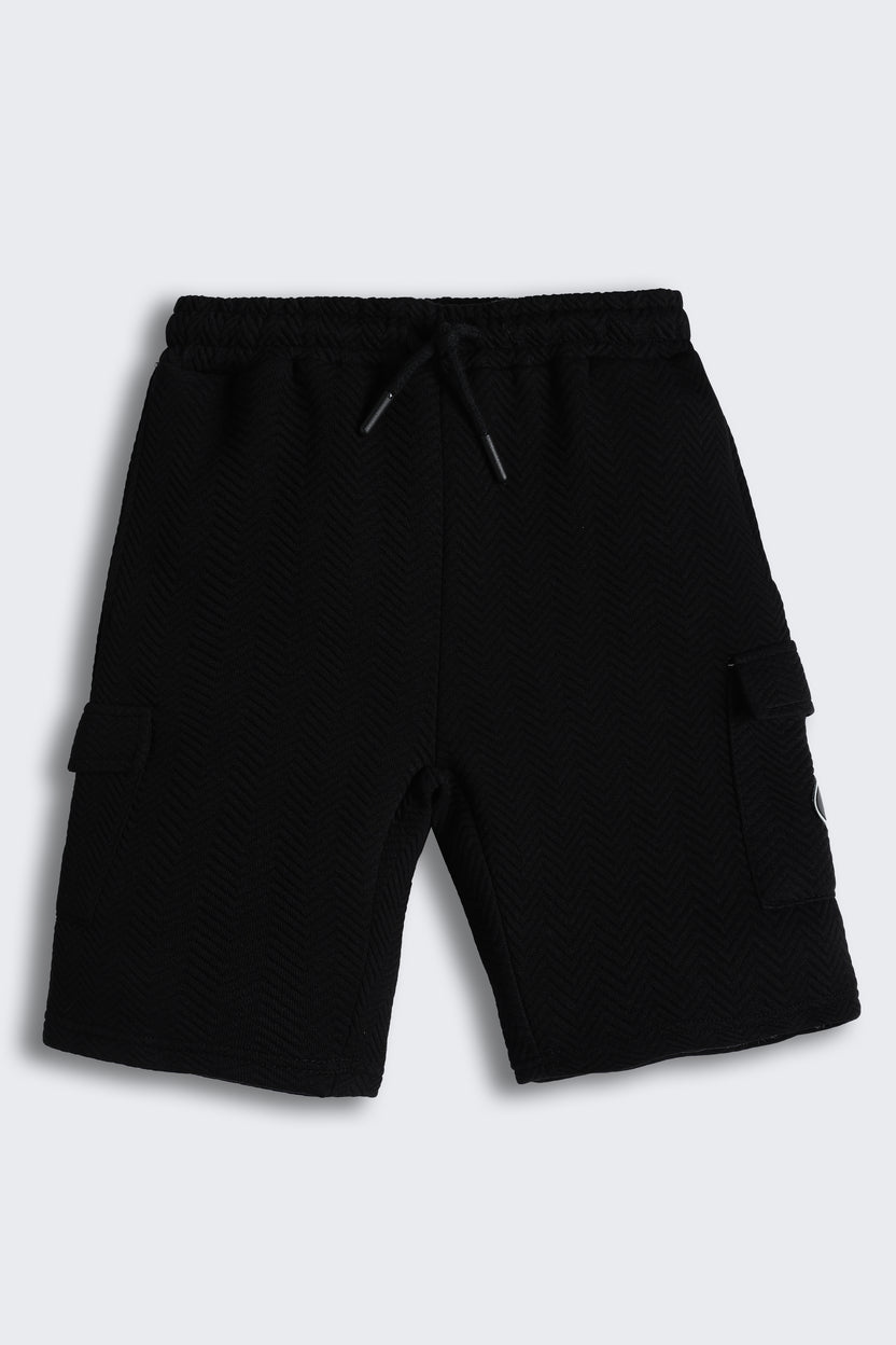 Black Regular Fit Shorts for Boys - Image 2