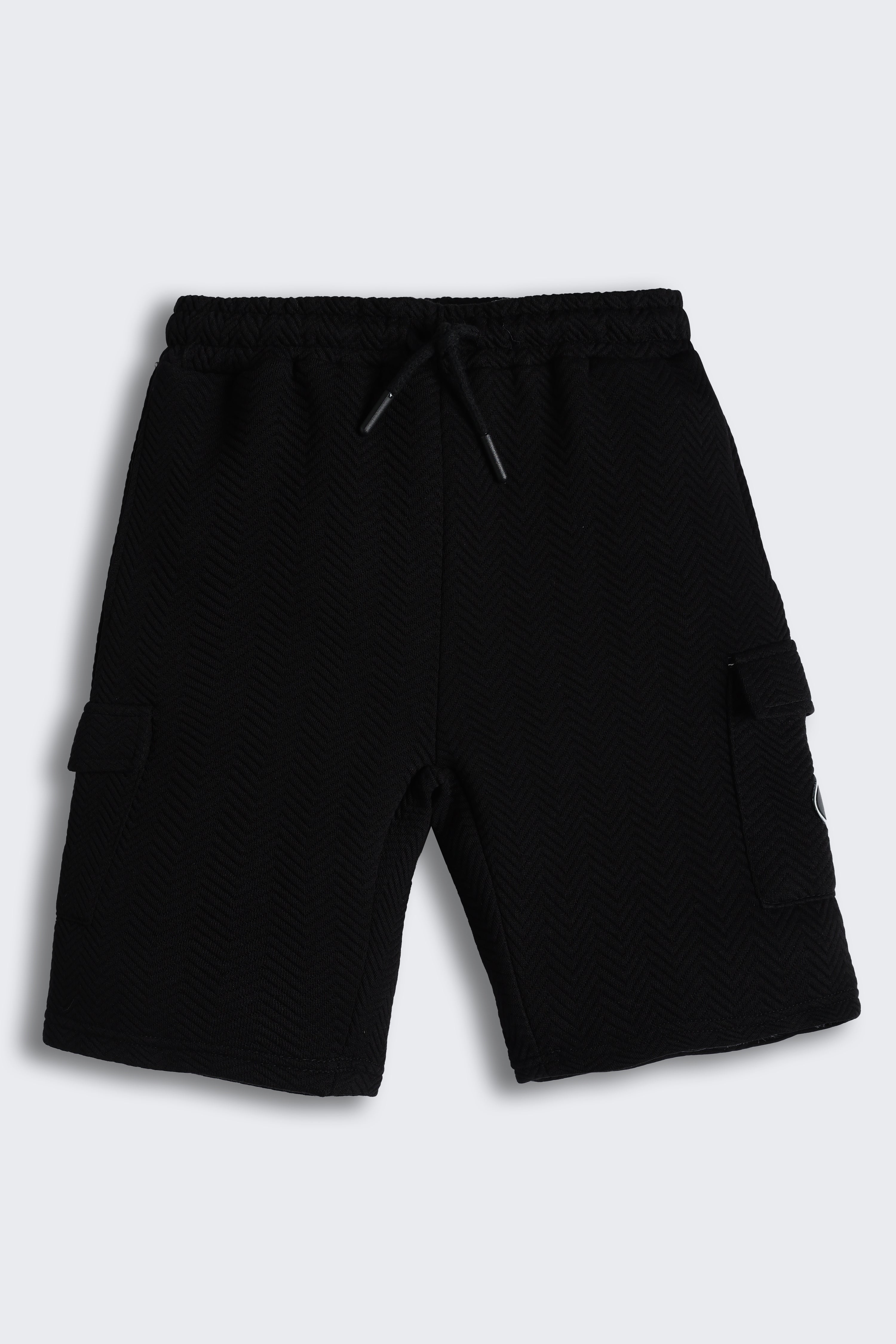 Black Regular Fit Shorts for Boys - Image 2