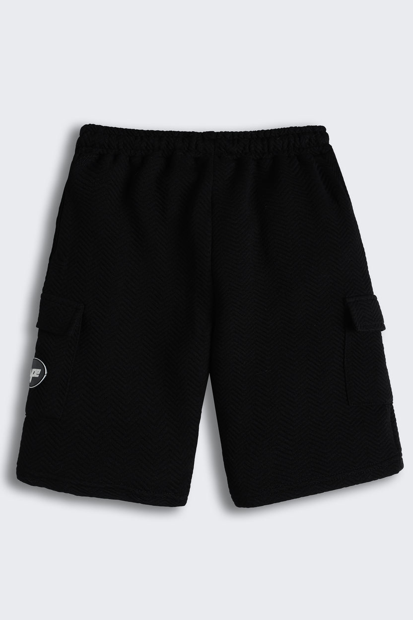Black Regular Fit Shorts For Boys - Image 3