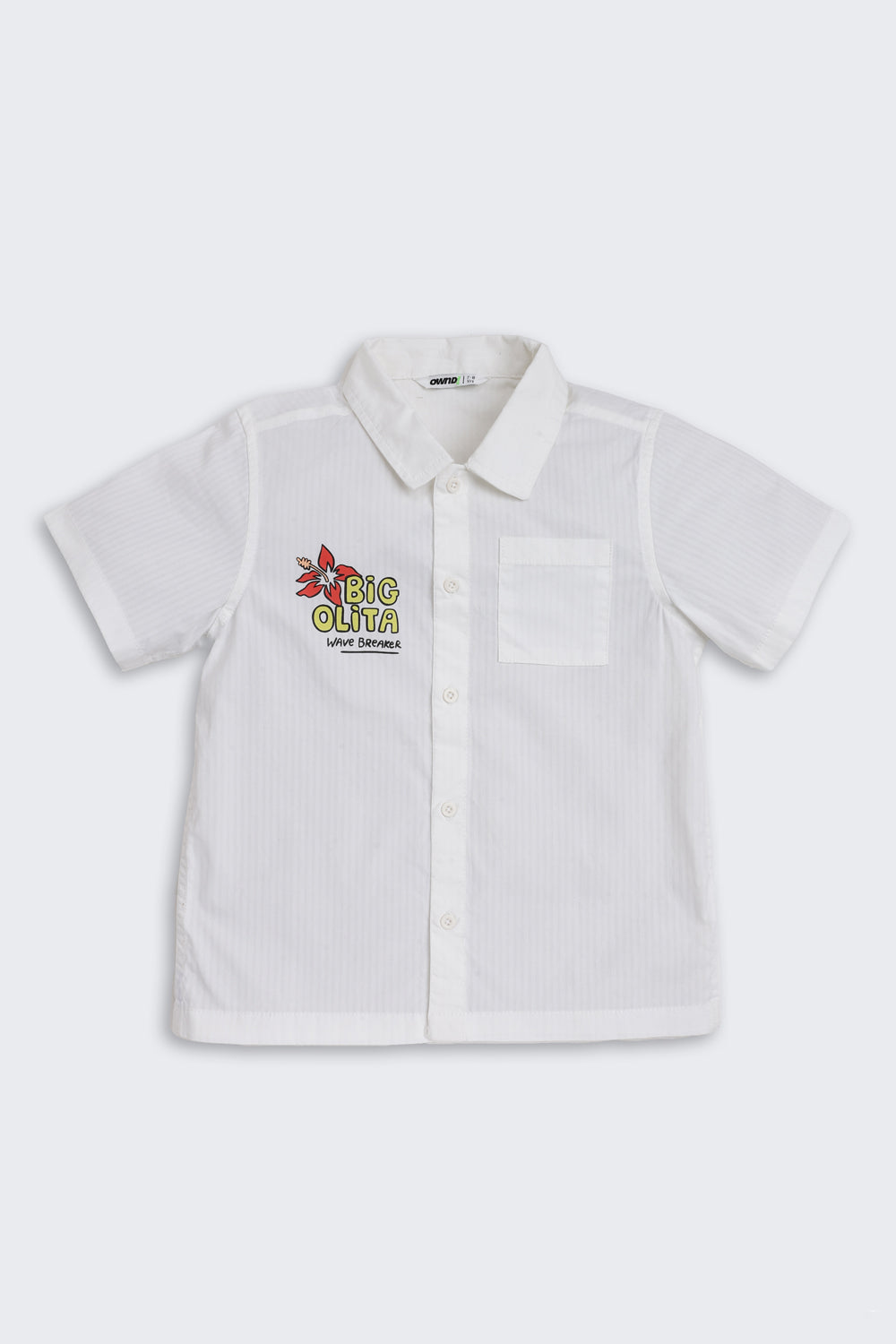 White Graphic Printed Regular Fit Shirt for Boys - Image 3