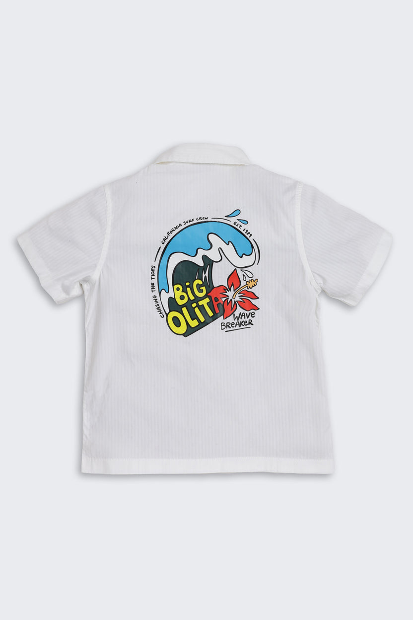 White Graphic Printed Regular Fit Shirt for Boys - Image 4