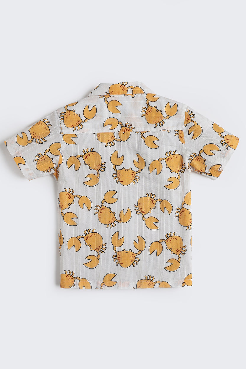Orange Crab All - Over Printed Regular Fit Shirt For Boys - Image 3