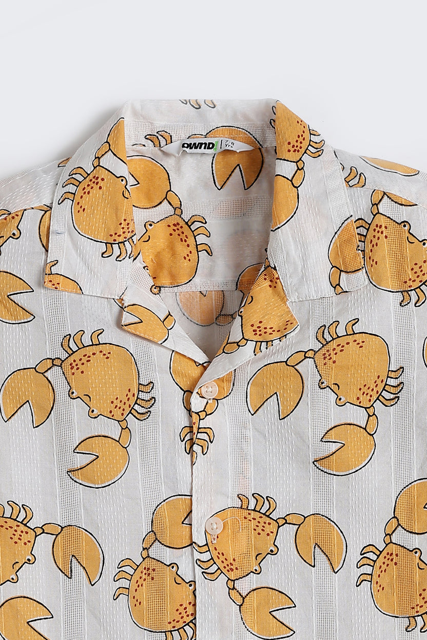 Orange Crab All - Over Printed Regular Fit Shirt For Boys - Image 4