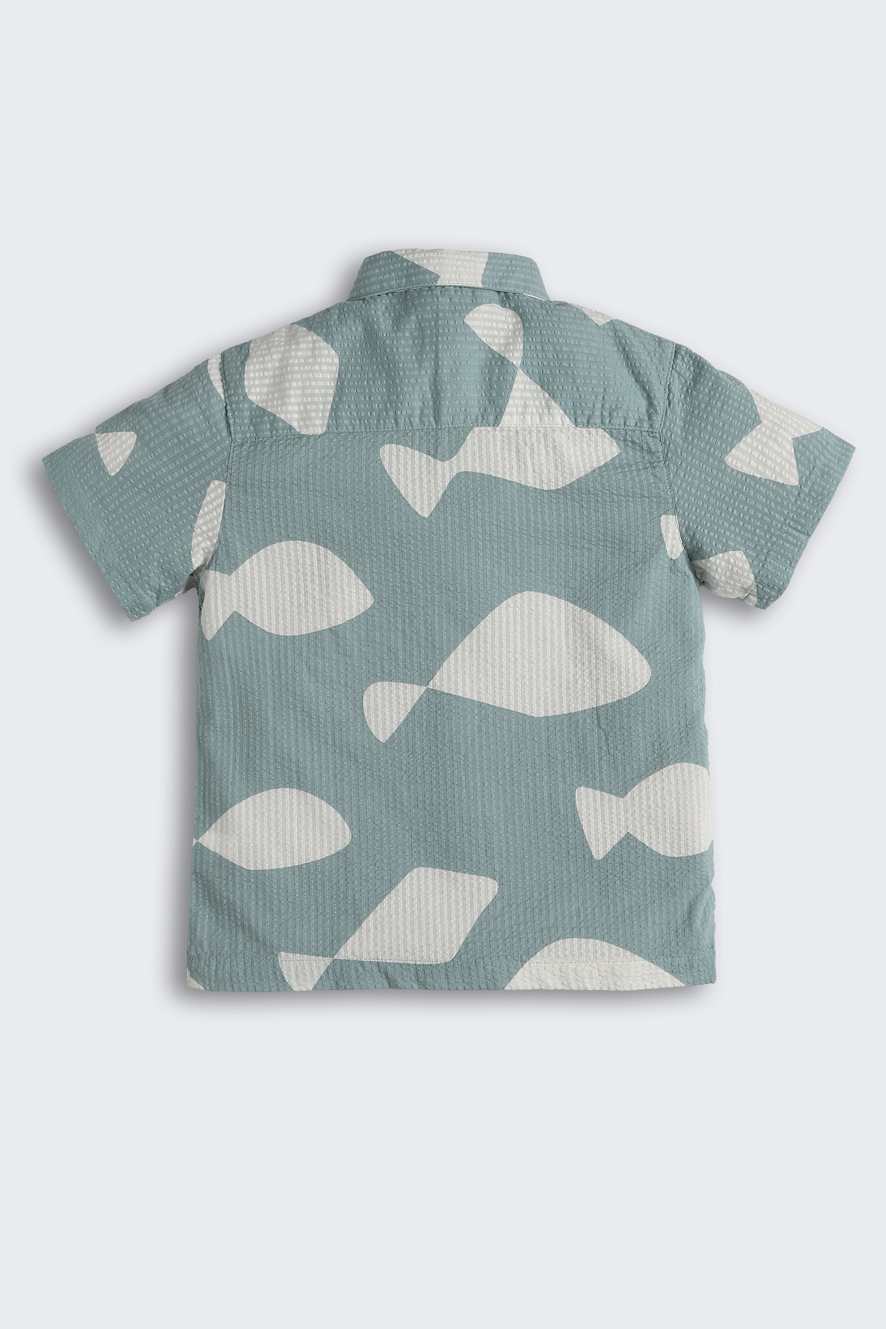 Blue Conversational Regular Fit Shirt for Boys - Image 3