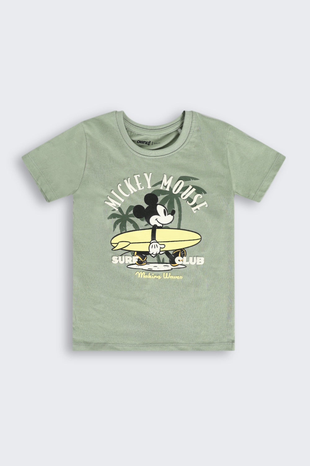 Olive Mickey Mouse Printed Nightwear Set for Boys - Image 4