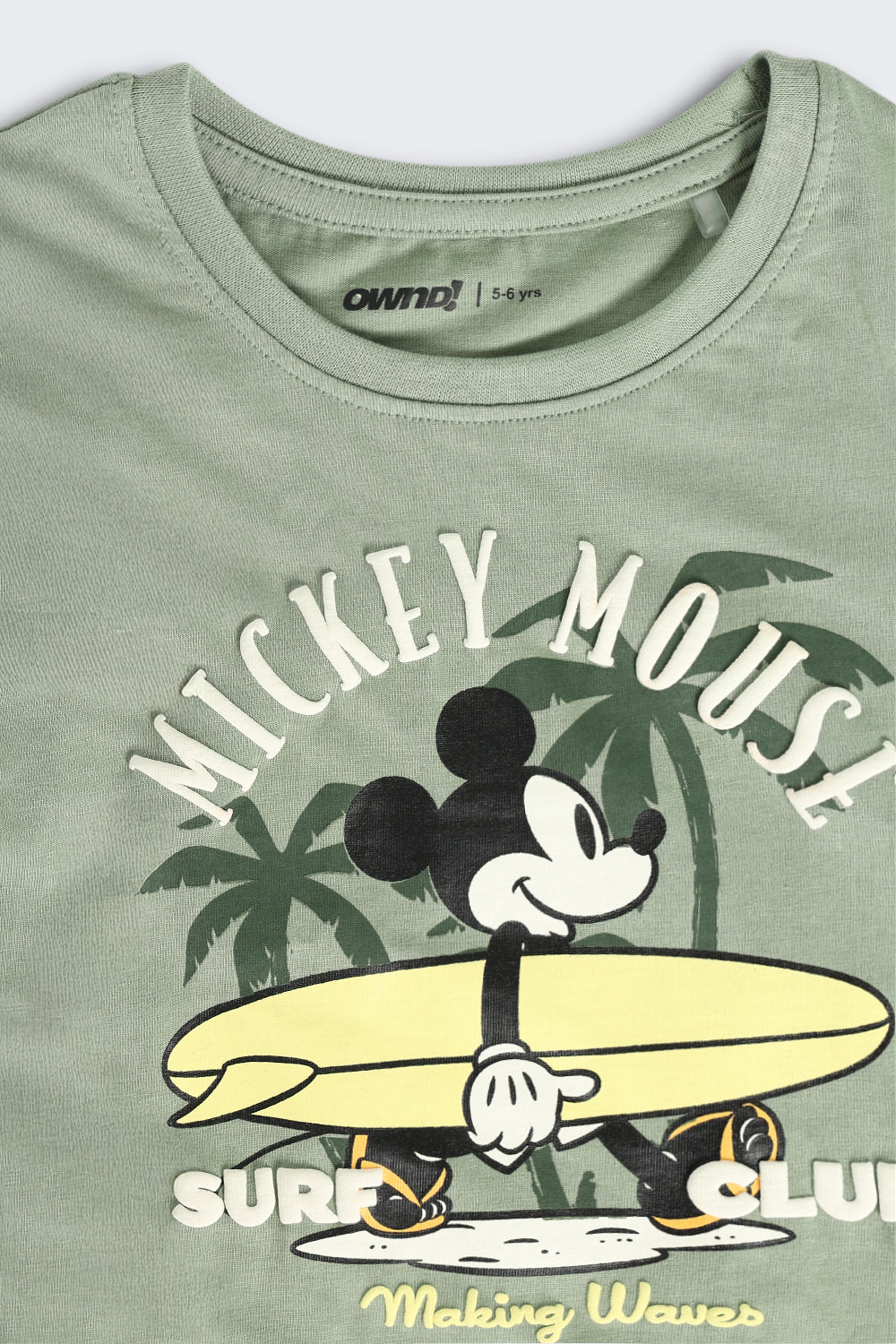 Olive Mickey Mouse Printed Nightwear Set for Boys - Image 7