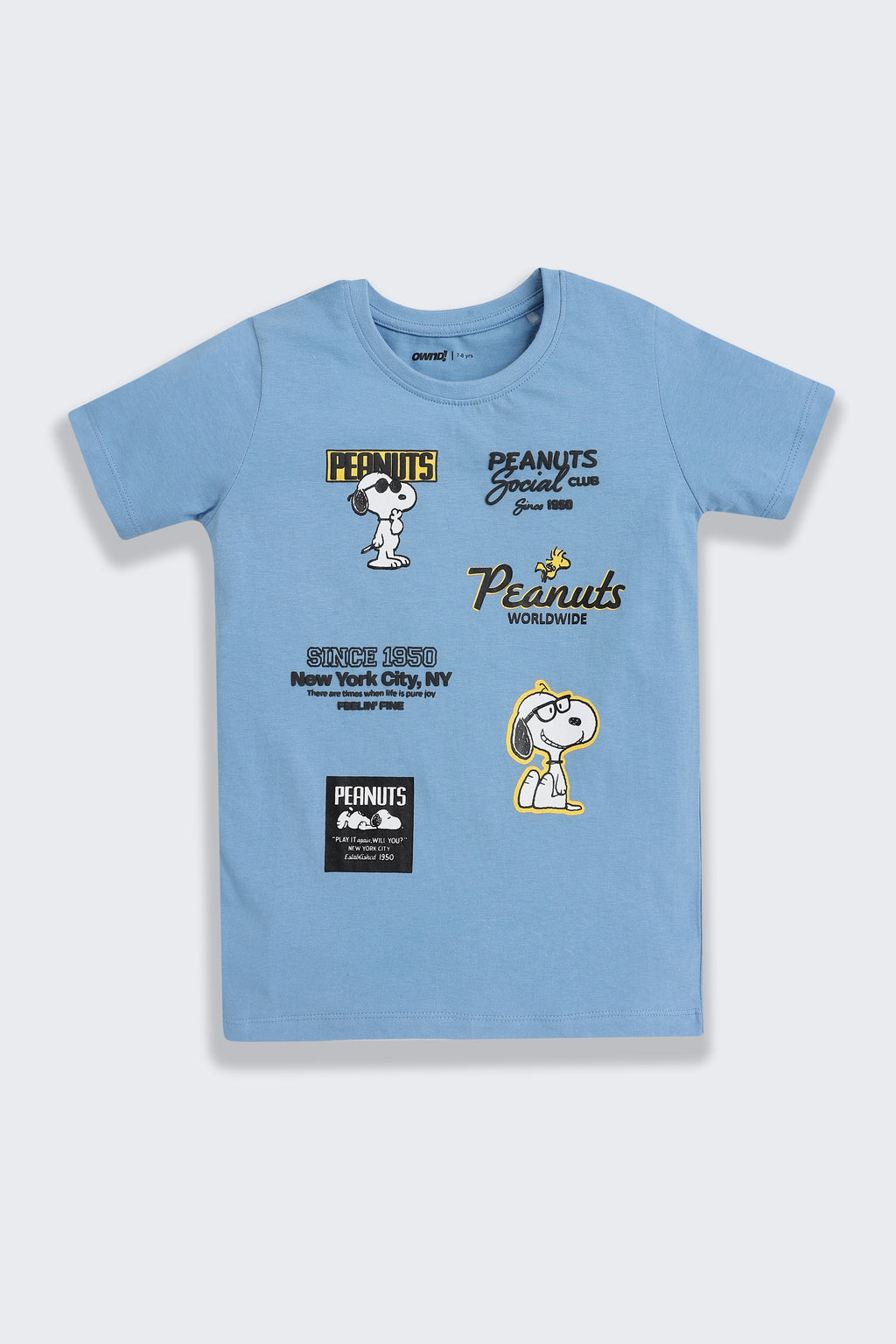 Blue Graphic Printed Regular Fit Night Suit Set for Boys - Image 3