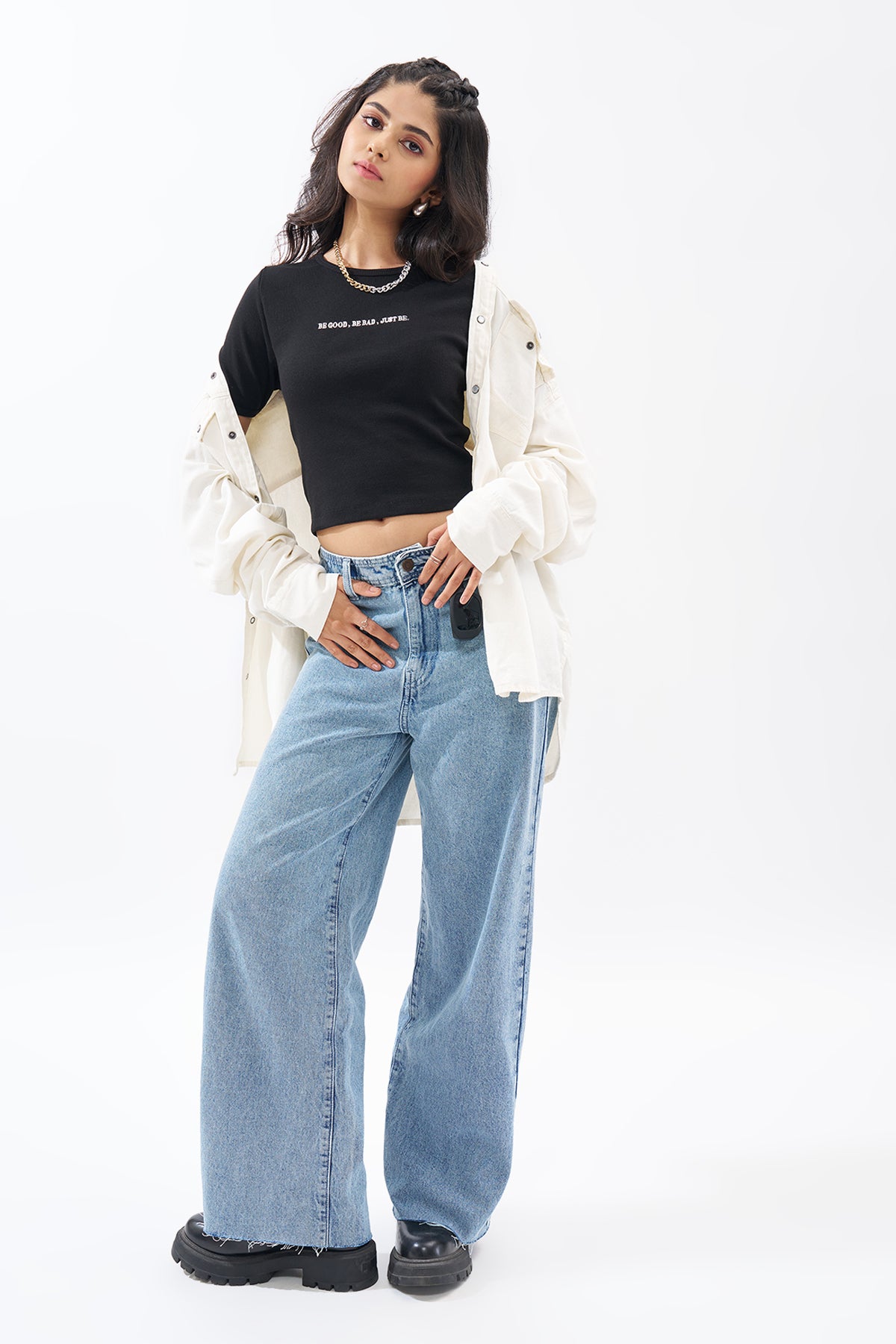 Black Ribbed Top for Women - Image 6